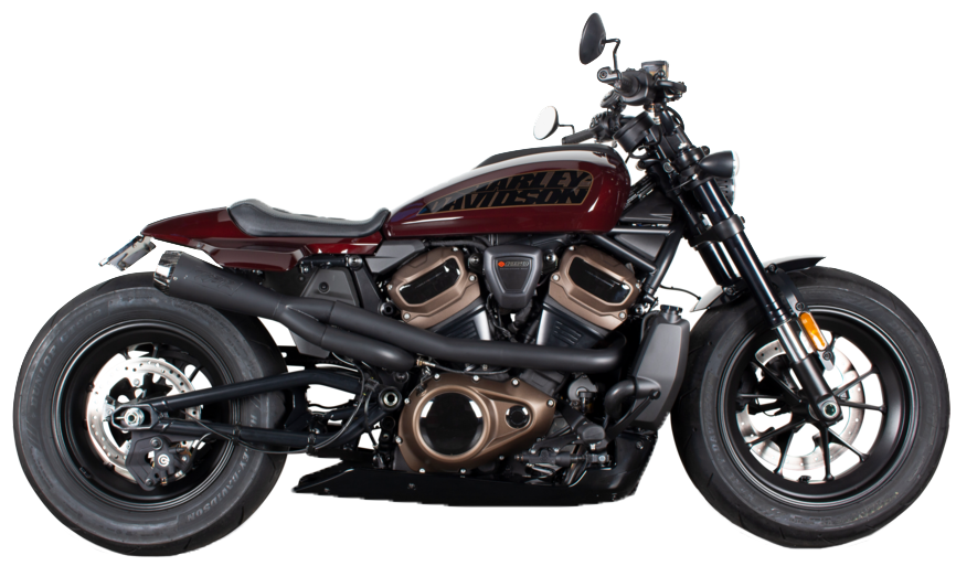 Comp S 2in1 Exh Sportster S Black W/Cf End Cap