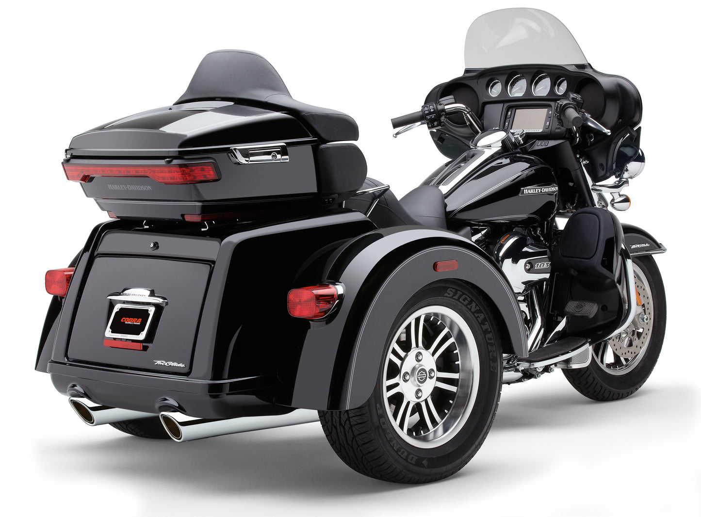 909 Twins 4" Slip Ons Chrome Tri Glide 09 22