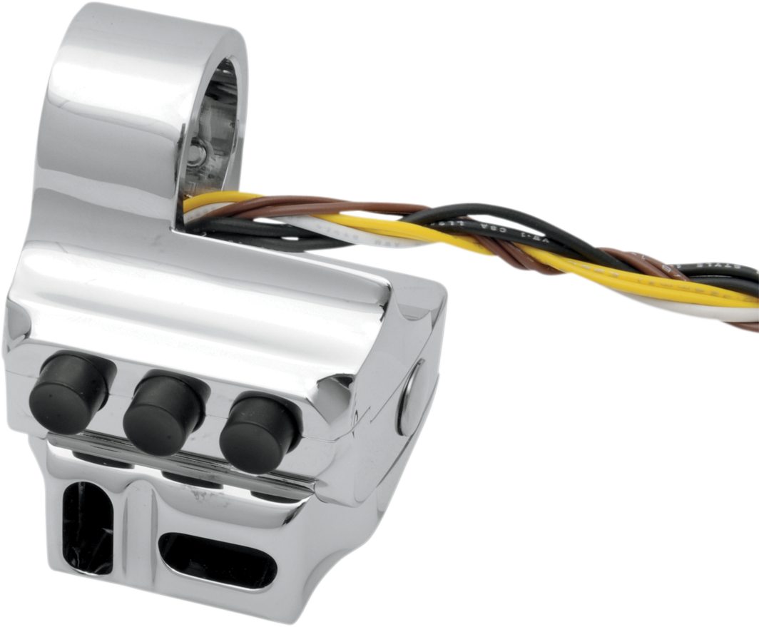 PERFORMANCE MACHINE (PM) Control Switch Housing - Left Side - Hydraulic Clutch - Five Button - Chrome 0062-2043-CH