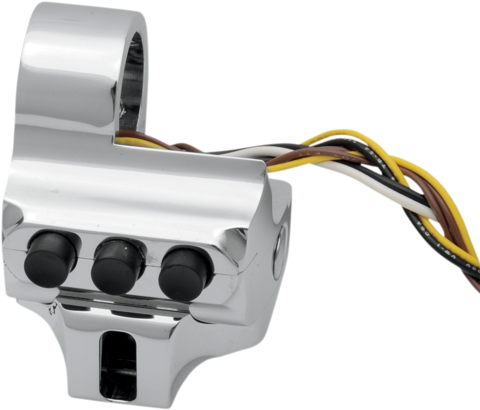 PERFORMANCE MACHINE (PM) Control Switch Housing - Left Side - Cable Clutch - Four Button - Chrome 0062-2044-CH