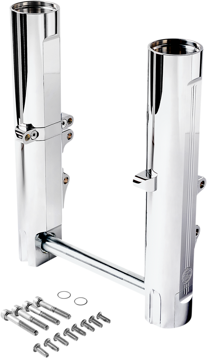 PERFORMANCE MACHINE (PM) Fork Legs - Chrome - Lower - Dual Disc 0208-2173-CH
