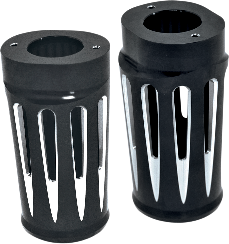 ARLEN NESS Fork Boot Covers - Black Anodized - Deep Cut - FLHTD 20-014