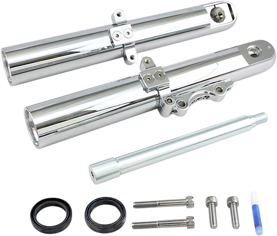 ARLEN NESS Fork Legs - Chrome - Hot Legs - Custom Single Disc - Smooth - '00-'07 06-522