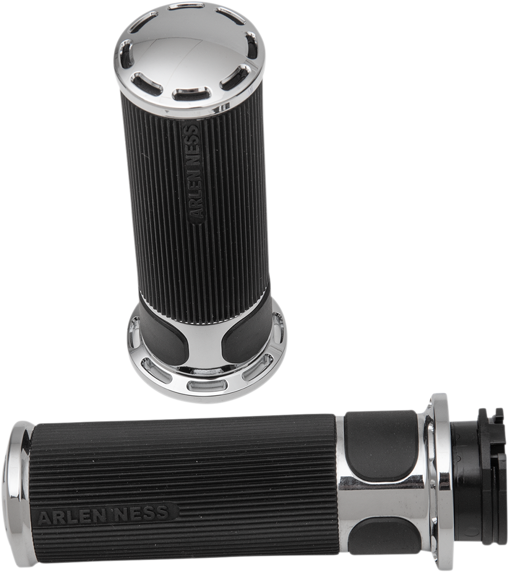 ARLEN NESS Slot Track Grips - Cable - Chrome 07-300