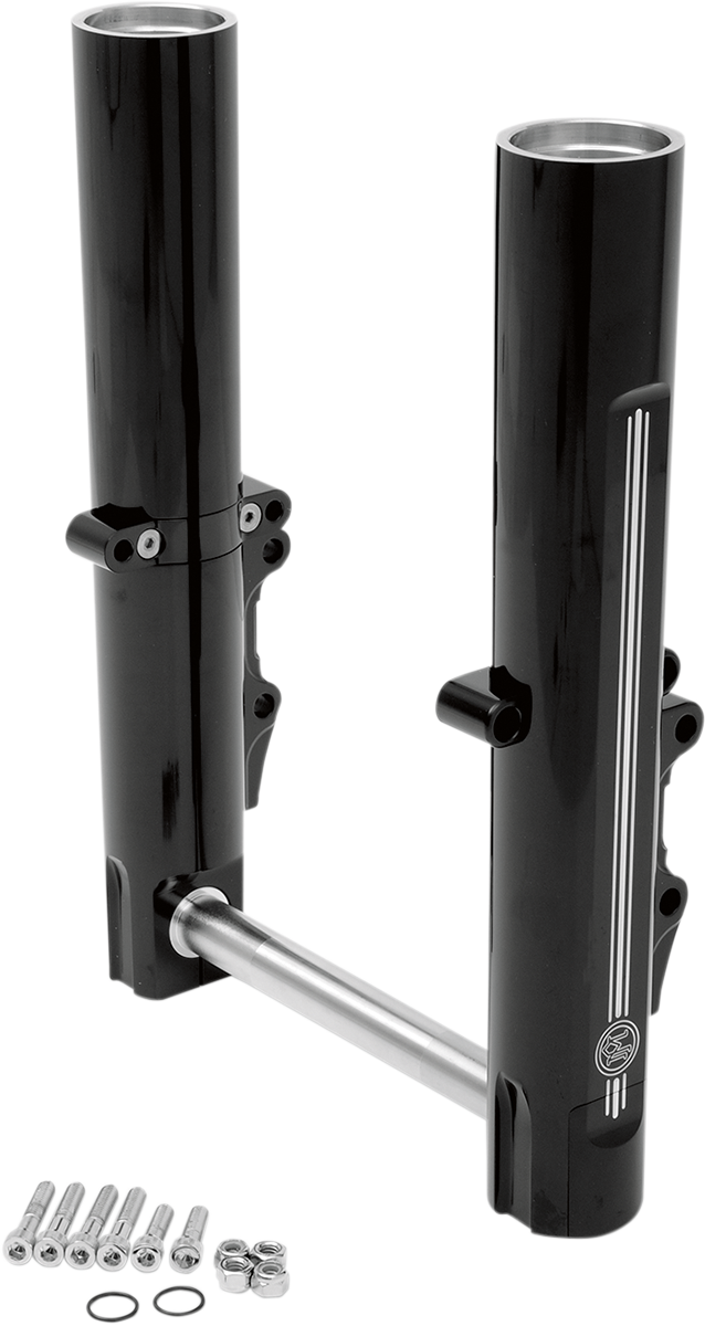 PERFORMANCE MACHINE (PM) Fork Leg Kit - Black - Lower - Dual Disc - Contrast Cut - '08-'13 0208-2056-BM