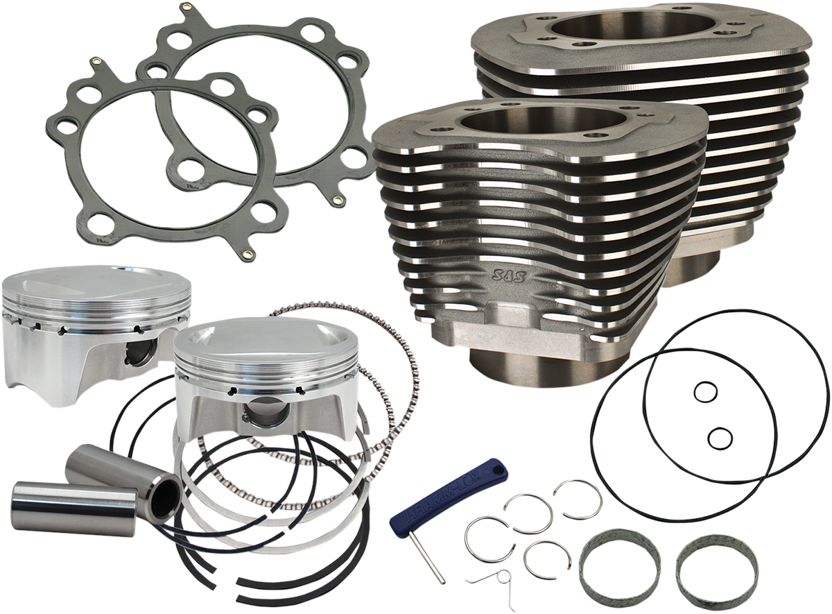 S&S CYCLE 107" Big Bore Cylinder Kit - Wrinkle Black - Twin Cam 910-0500