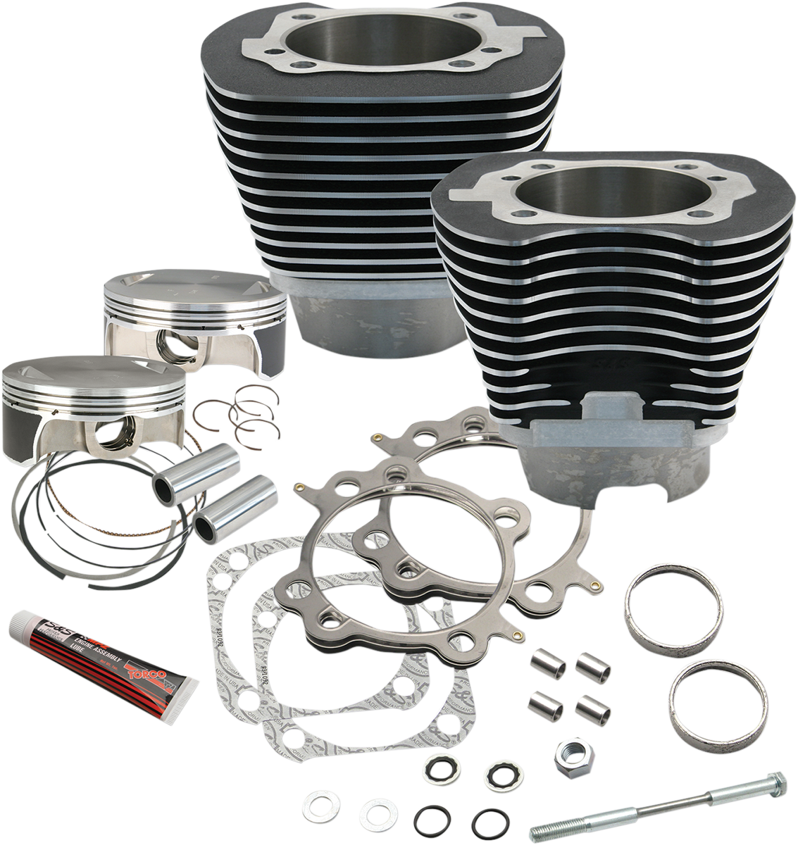 S&S CYCLE 117" Big Bore Cylinder Kit - Wrinkle Black - Twin Cam 910-0221