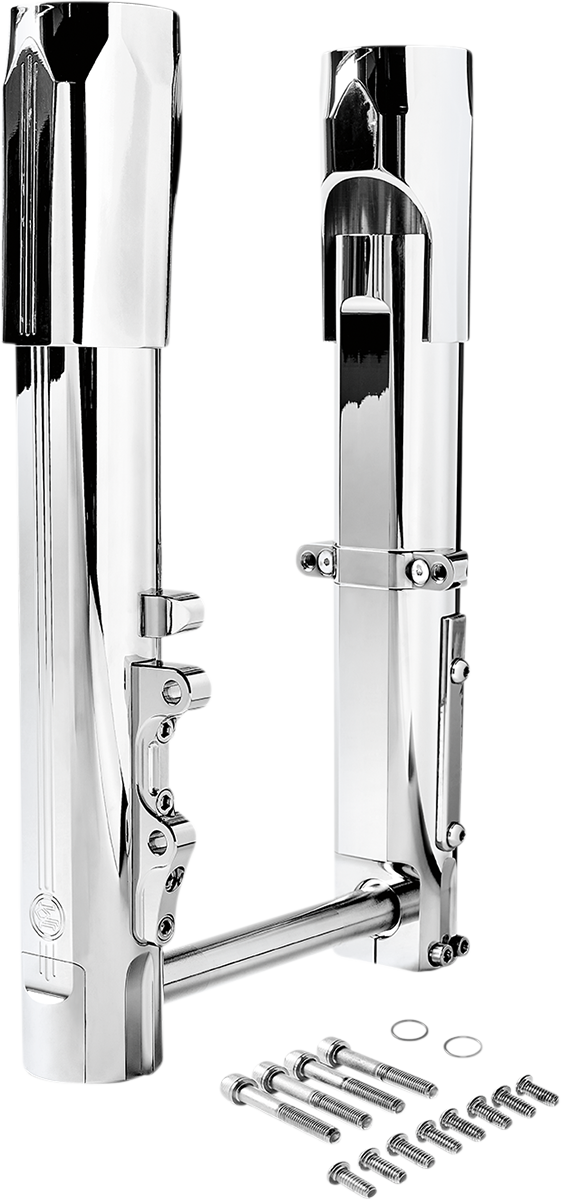 PERFORMANCE MACHINE (PM) Fork Legs - Chrome - Lower - Single Disc 0208-2174-CH
