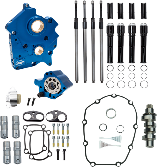 S&S CYCLE Cam Chest Kit with Plate - Chain Drive - Oil Cooled - 475 Cam - Black Pushrods - M8 310-1012B