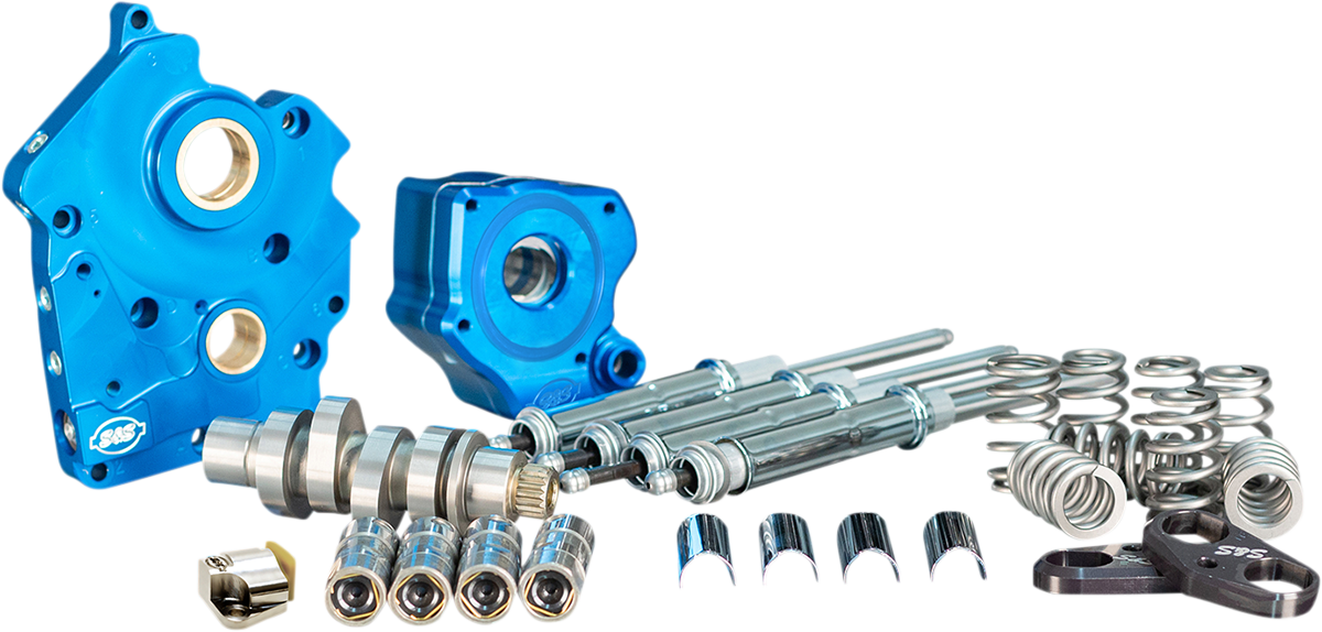 S&S CYCLE Cam Chest Kit with Plate - Chain Drive - Oil Cooled - 550 Cam - Chrome Pushrods - M8 310-1082B
