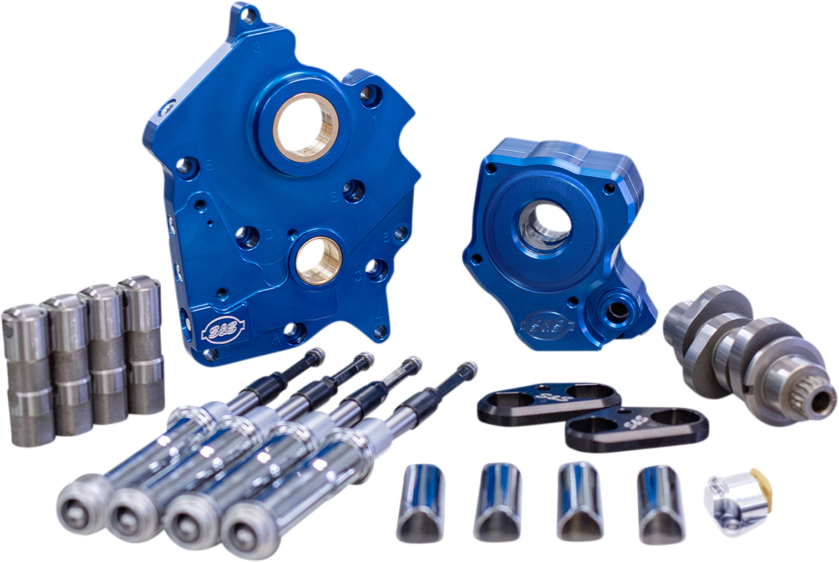 S&S CYCLE Cam Chest Kit with Plate - Chain Drive - Oil Cooled - 465 Cam - Chrome Pushrods - M8 310-1003B