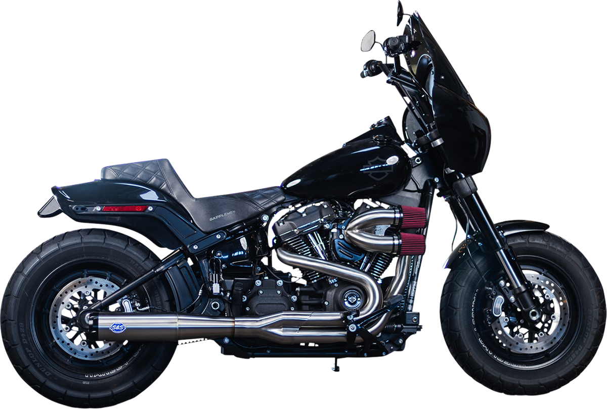 S&S CYCLE 2-into-1 Superstreet Exhaust System - 50 State - M8 Softail - Stainless Steel 550-0996B
