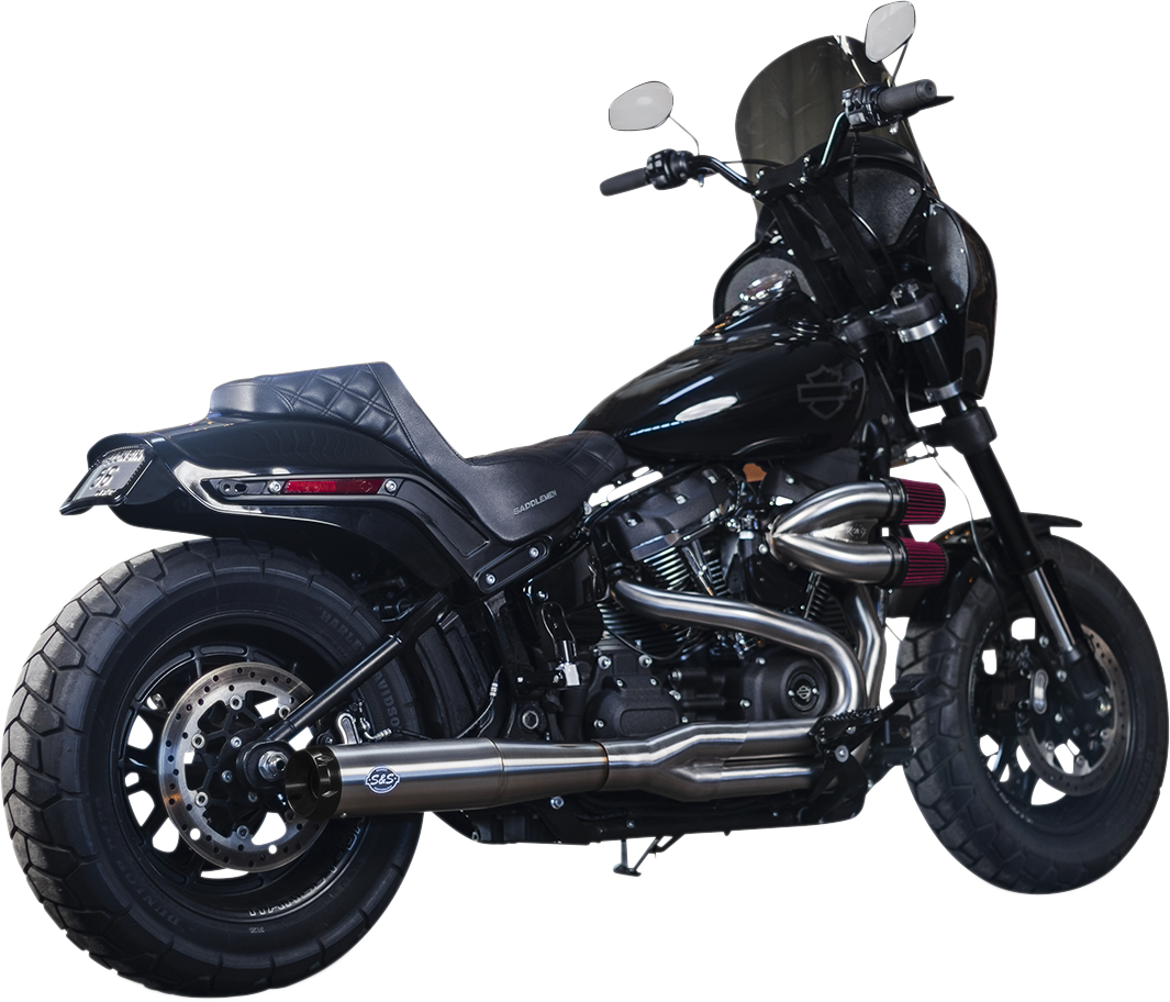 S&S CYCLE 2-into-1 Superstreet Exhaust System - 50 State - M8 Softail - Stainless Steel 550-0996B