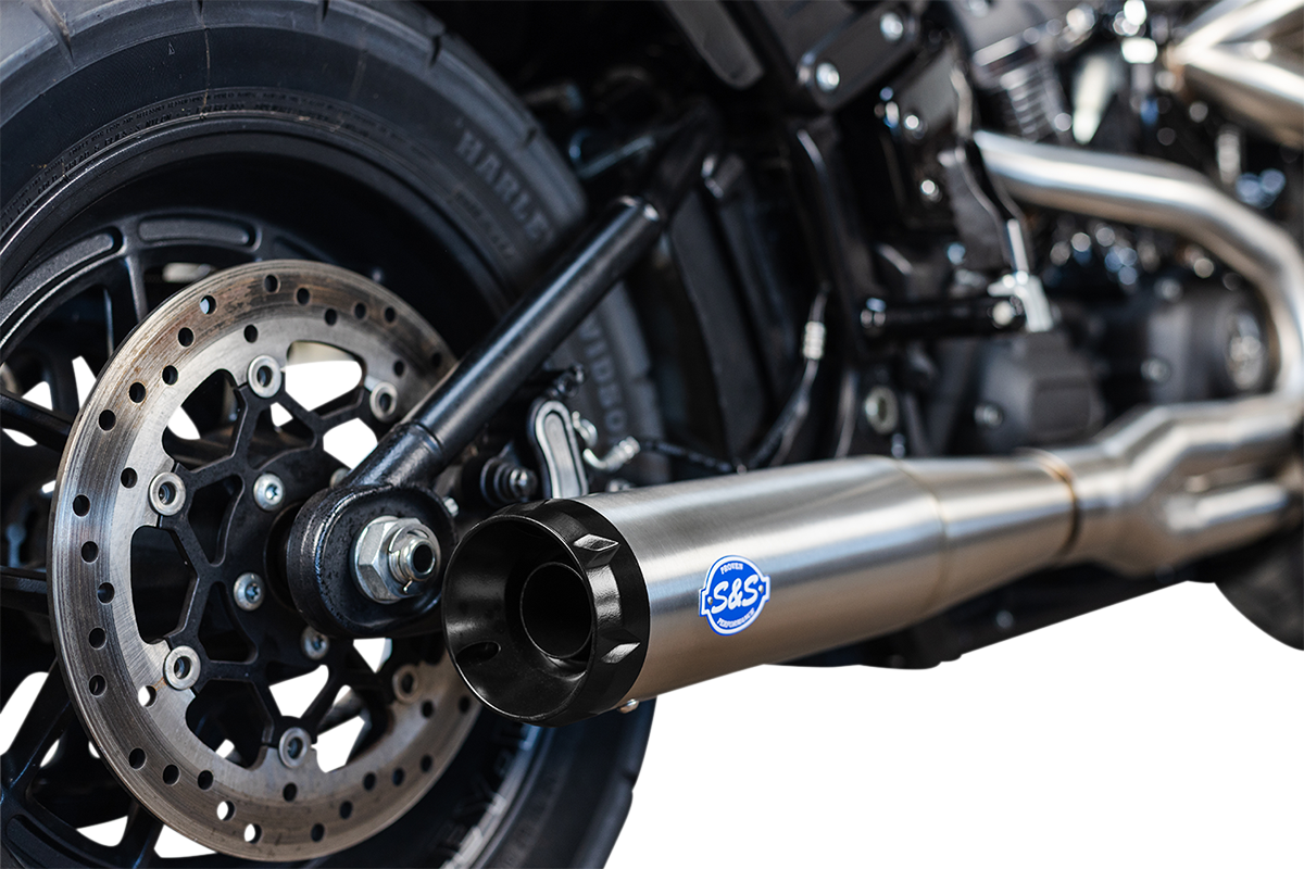S&S CYCLE 2-into-1 Superstreet Exhaust System - 50 State - M8 Softail - Stainless Steel 550-0996B