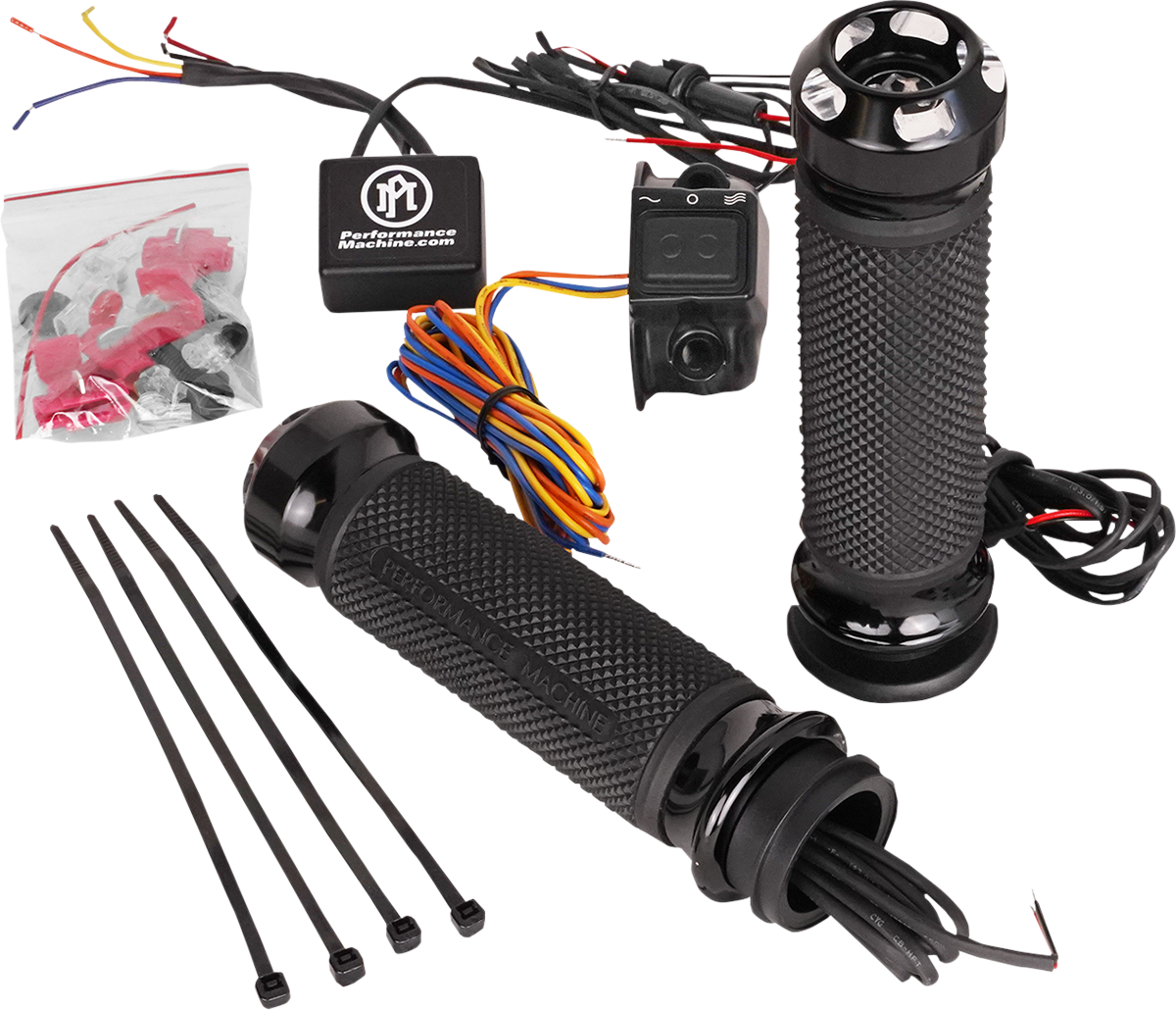 PERFORMANCE MACHINE (PM) Apex Heated Grips - TBW - Contrast Cut 0063-2093-BM
