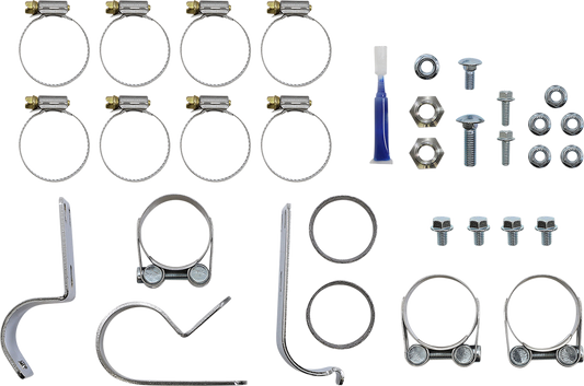S&S CYCLE El Dorado Dual Exhaust System - Black - Machined Black Tracer 550-0680B