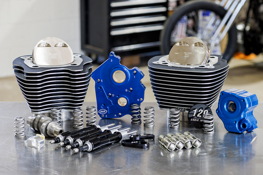 S&S CYCLE 129" Power Package Engine Performance Kit - Chain Drive - Oil Cooled - Highlighted Fins - M8 310-1225