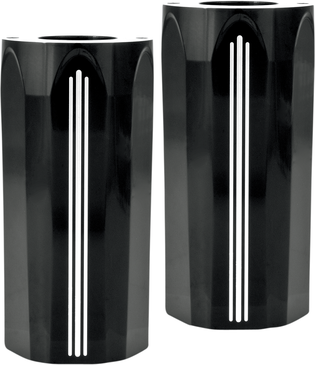 PERFORMANCE MACHINE (PM) Fork Slider Covers - Tech - Contrast Cut 0208-2102-BM