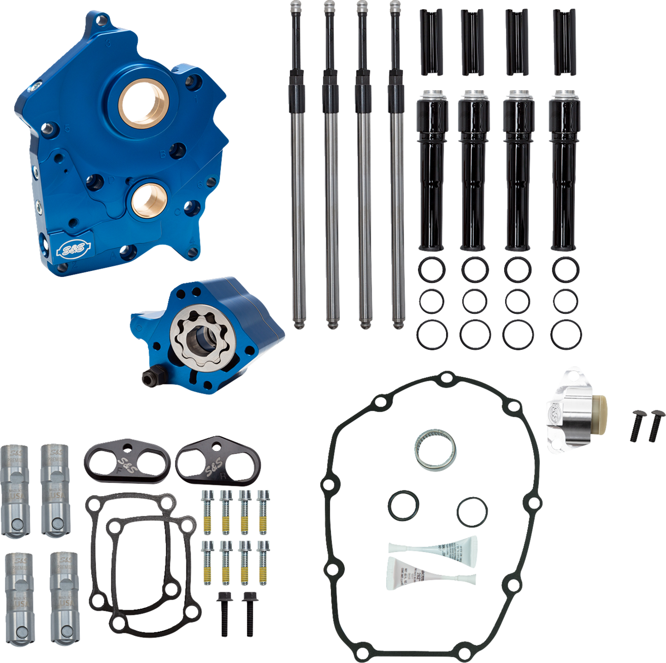 S&S CYCLE Cam Chest Kit without Cams - Chain Drive - Water Cooled - Black Pushrods - M8 310-1264