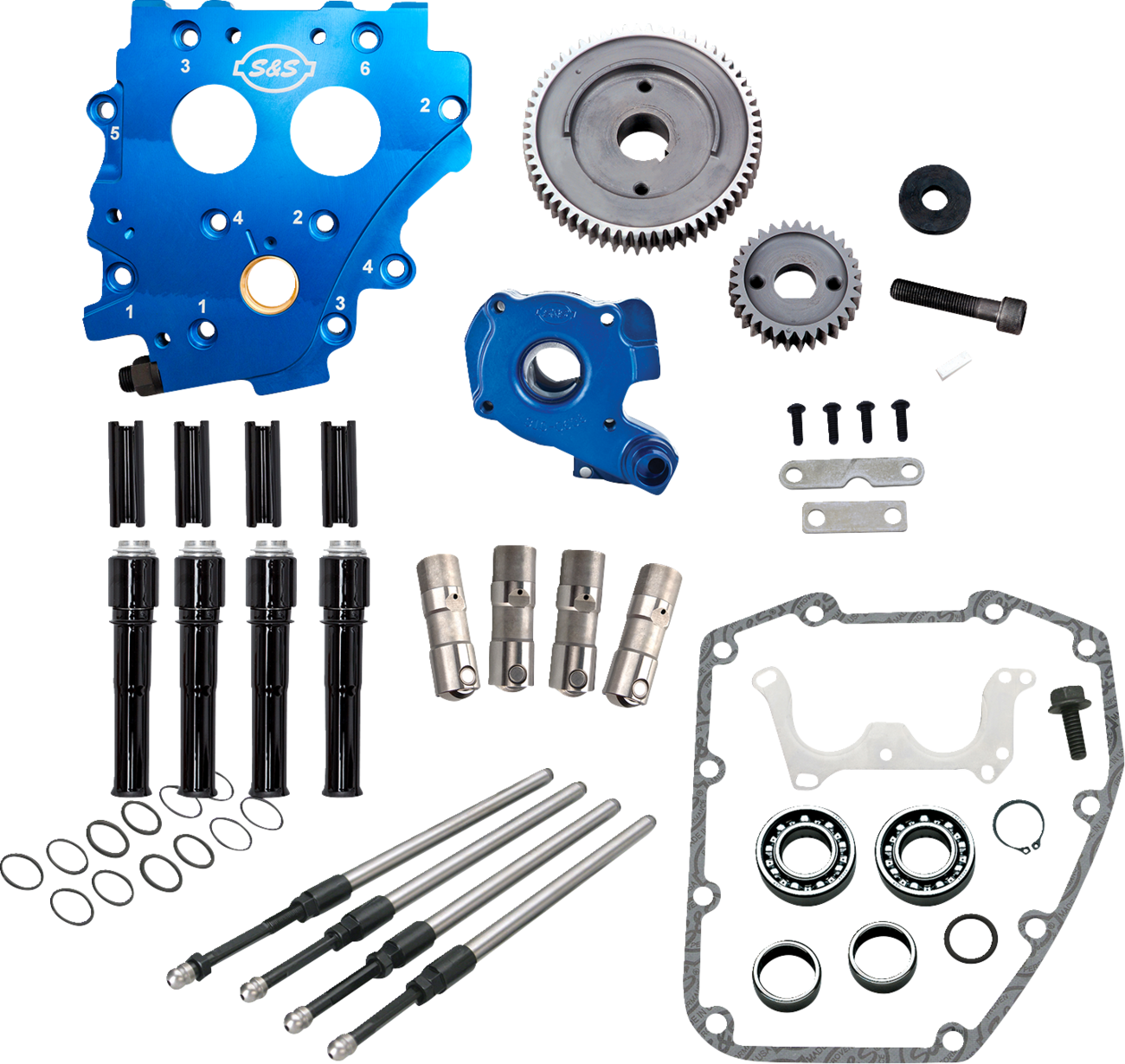 S&S CYCLE Cam Chest Kit without Cams - Gear Drive - Oil Cooled - Black Pushrods - Twin Cam 310-1266