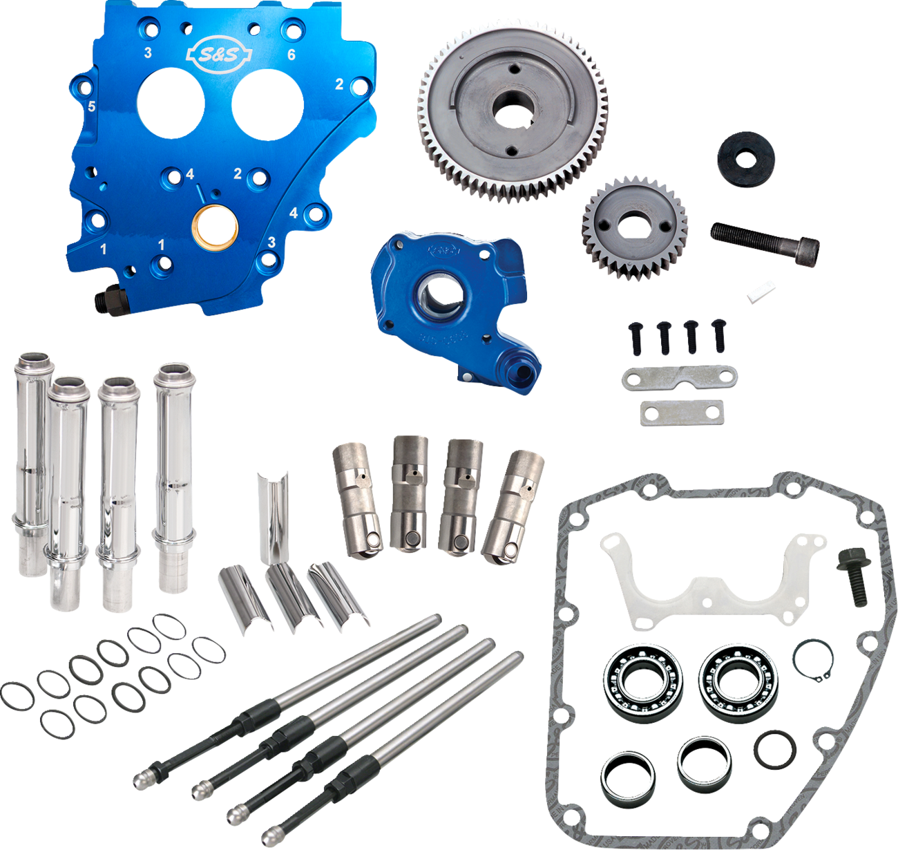 S&S CYCLE Cam Chest Kit without Cams - Gear Drive - Oil Cooled - Chrome Pushrods - Twin Cam 310-1267