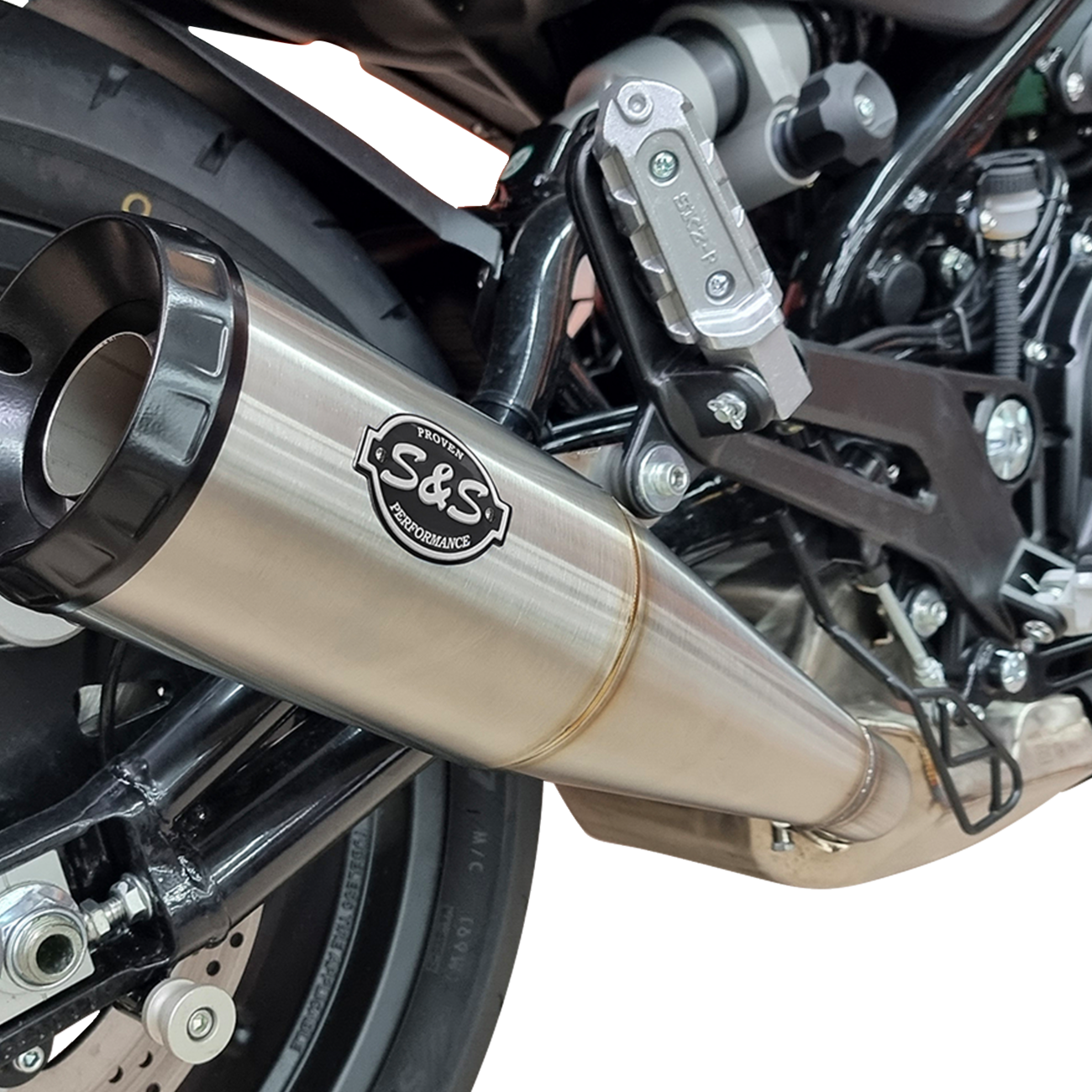 S&S CYCLE Grand National Slip-On Muffler - Brushed Stainless Steel - X*500 550-1114