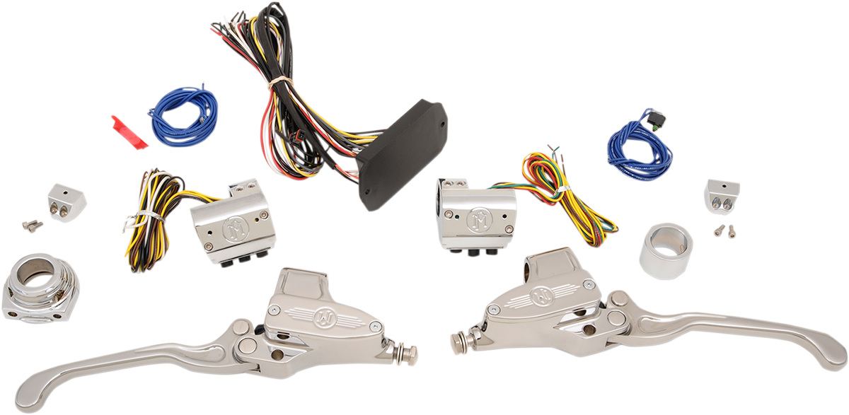 PERFORMANCE MACHINE (PM) CAN-Bus Handlebar Control Kit - Hydraulic - 9/16" Master Cylinder - Chrome 0062-4024-CH