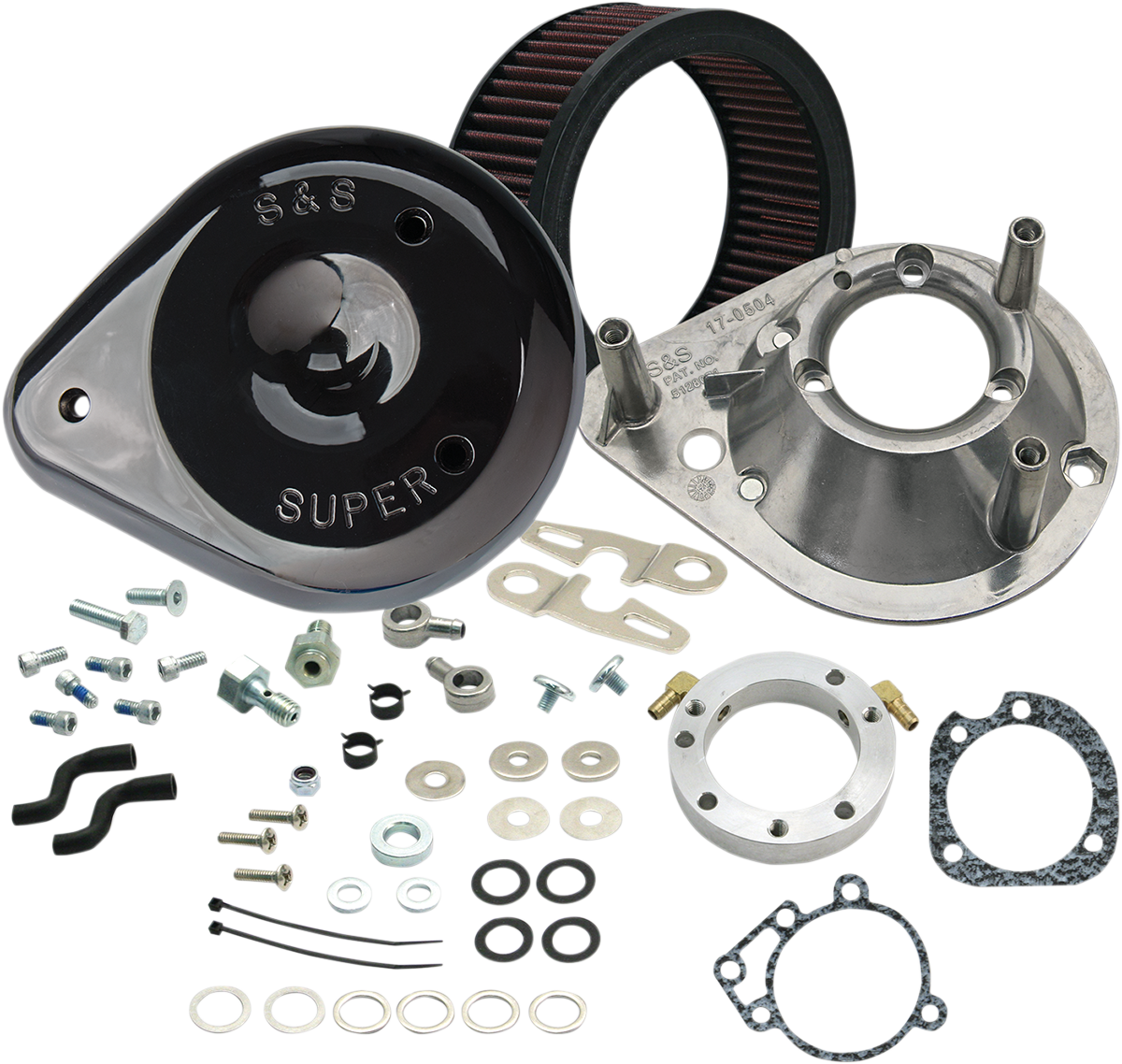 S&S CYCLE Teardrop Air Cleaner Kit - Gloss Black 170-0182A