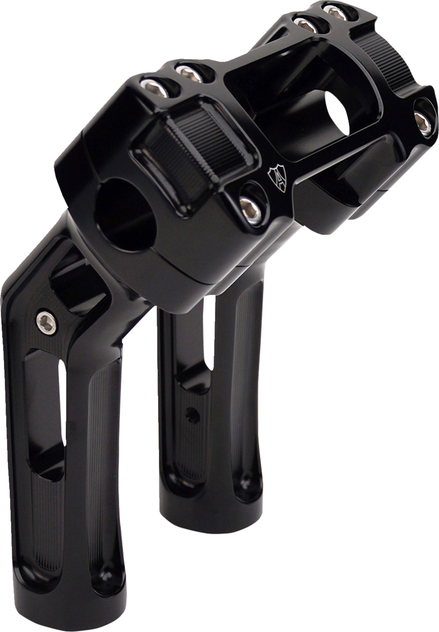 ARLEN NESS Method Kickback Handlebar Riser - Softail Gauge Cut-Out - 7" - Black 520-055