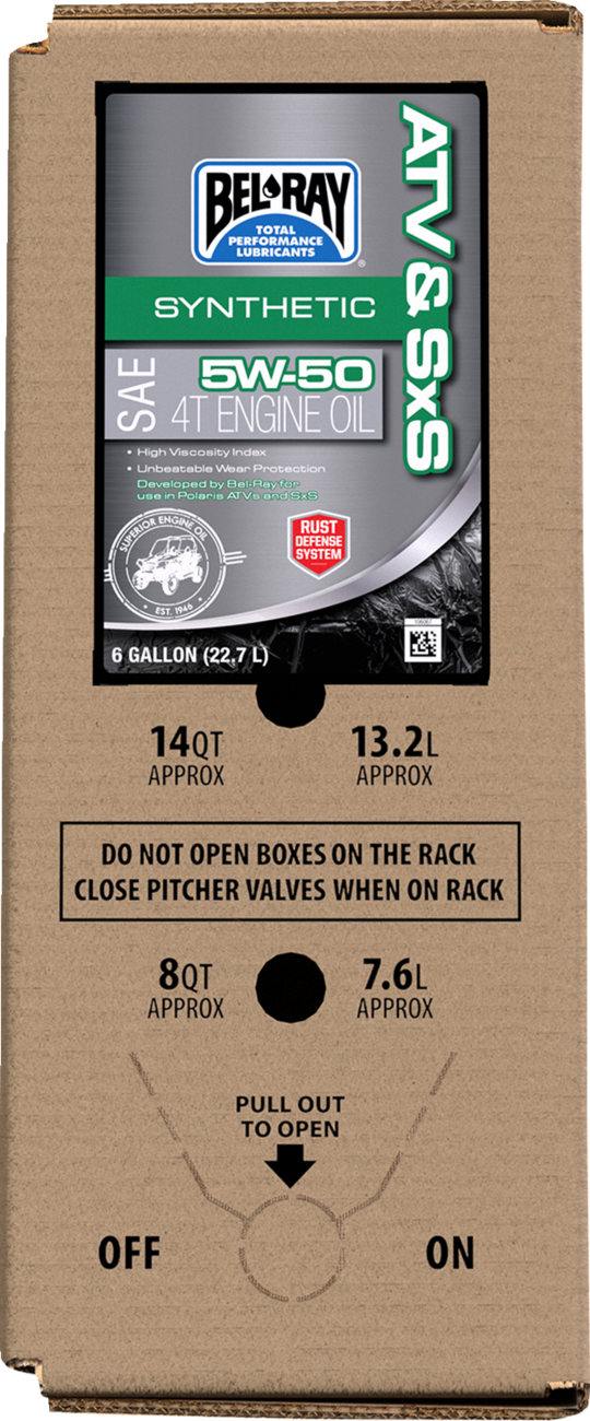 BEL-RAY ATV & SxS Synthetic Oil - 6 US Gal - Box in Bag 302664150033