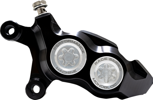PERFORMANCE MACHINE (PM) Caliper - 137 X 4B - Left - Black Anodized with Clear Bore Caps 0053-2957-MC