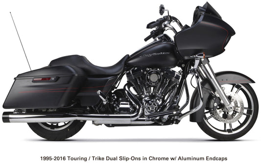 Comp S Slip On Touring Tc Chrome W/Blk Aluminum End Cap
