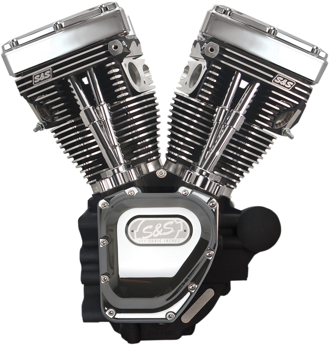 S&S CYCLE T111 Long Block Engine - Wrinkle Black and Chrome - Touring 310-0402A