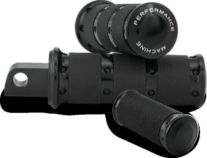 Performance Machine Footpegs XLS - Black Ano