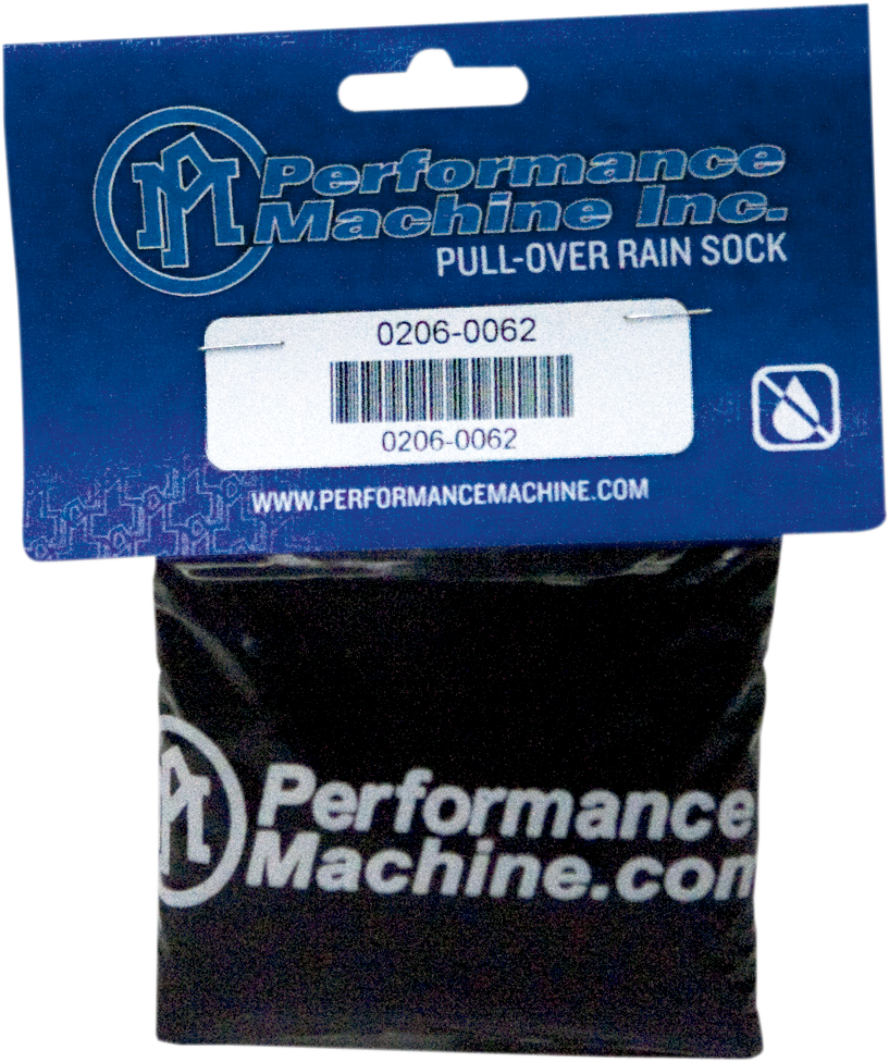 PERFORMANCE MACHINE (PM) Pullover Rain Sock - Black - Fast Air Intake Cleaners 0206-0062
