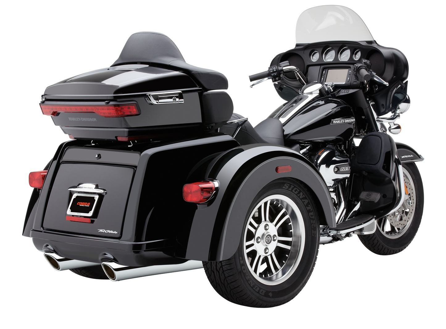 909 Twins 4" Slip Ons Black Tri Glide 09 22