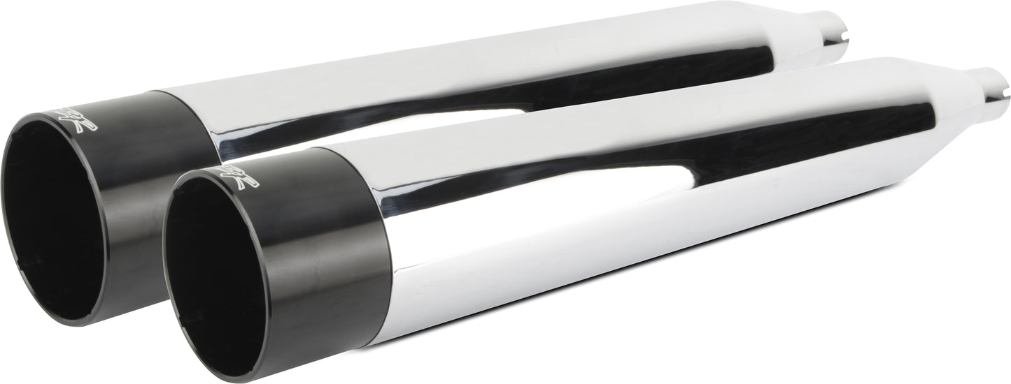 Comp S Slip On Touring Tc Chrome W/Blk Aluminum End Cap