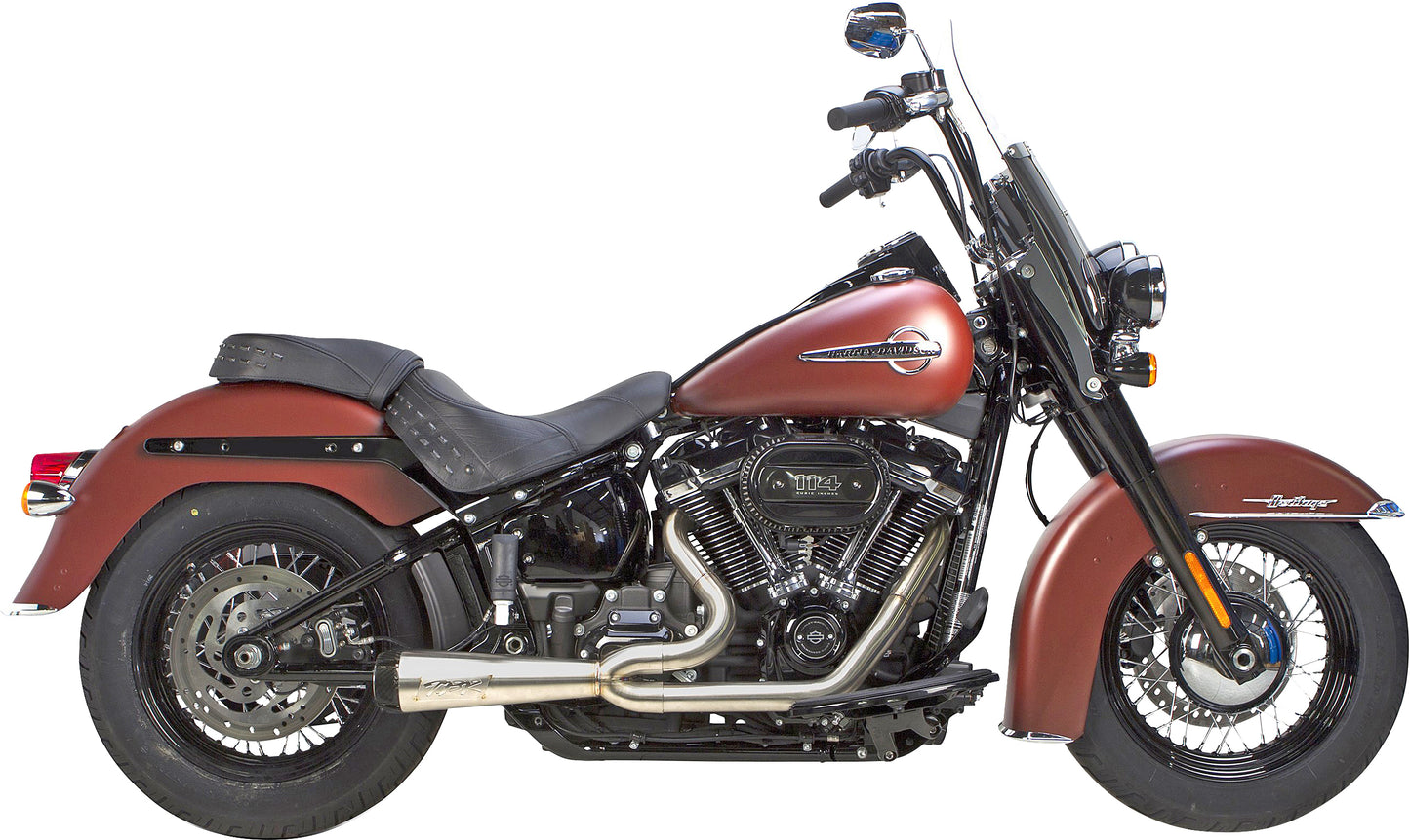 Comp S 2in1 Exhaust Softail Brushed W/Carbon End Cap