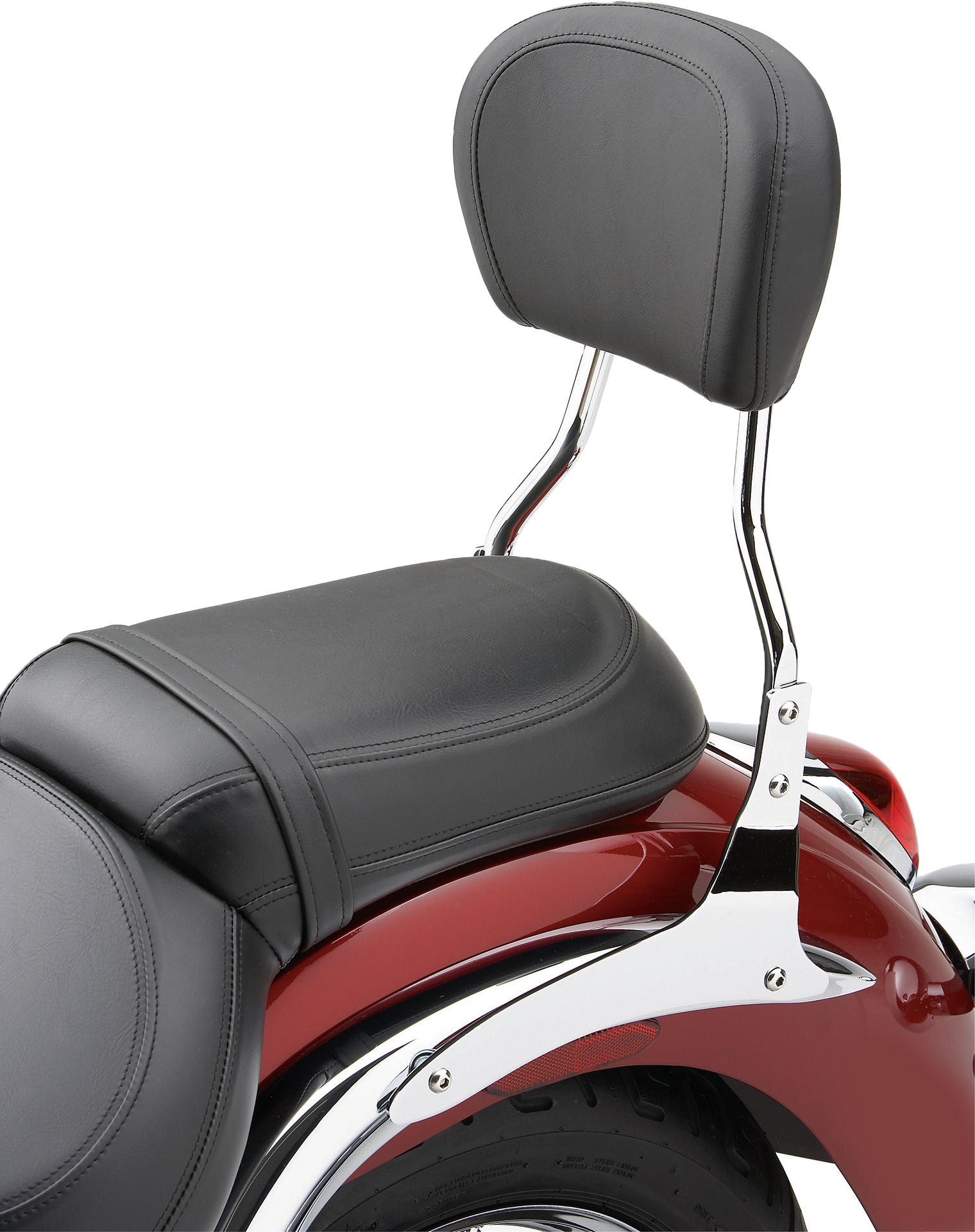 Short Round Sissy Bar W/Pad Chrome Yam Raider 08 18