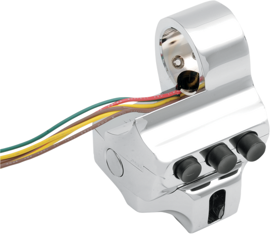 PERFORMANCE MACHINE (PM) Control Switch Housing - Right Side - Brake - Four Button - Chrome 0062-2040-CH