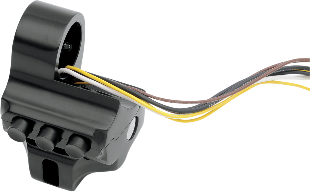 PERFORMANCE MACHINE (PM) Control Switch Housing - Left Side - Hydraulic Clutch - Four Button - Black 0062-2041-B