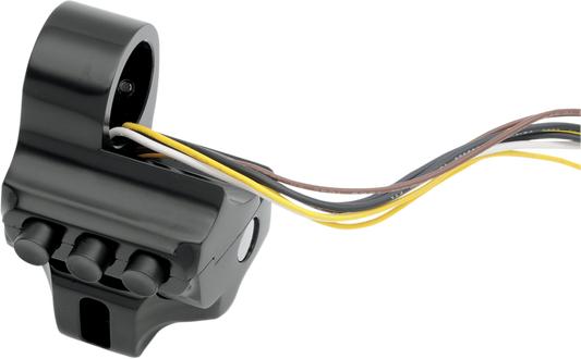 PERFORMANCE MACHINE (PM) Control Switch Housing - Left Side - Hydraulic Clutch - Four Button - Black 0062-2041-B