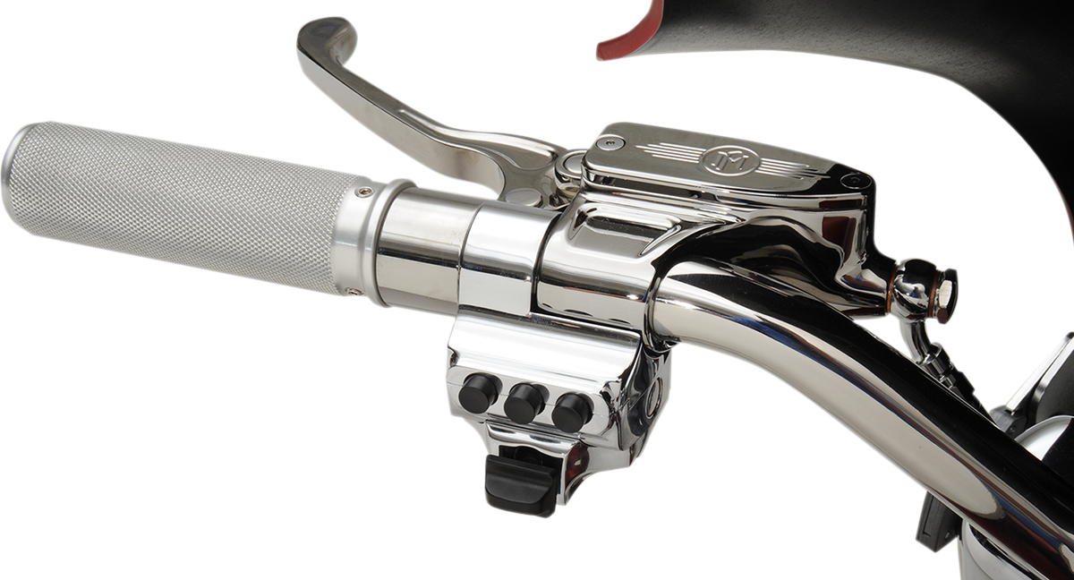 PERFORMANCE MACHINE (PM) Control Switch Housing - Left Side - Hydraulic Clutch - Four Button - Chrome 0062-2041-CH