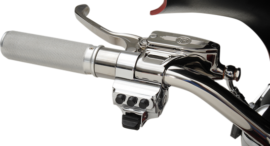 PERFORMANCE MACHINE (PM) Control Switch Housing - Left Side - Hydraulic Clutch - Four Button - Chrome 0062-2041-CH