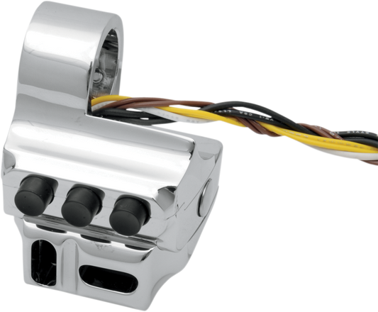 PERFORMANCE MACHINE (PM) Control Switch Housing - Left Side - Hydraulic Clutch - Five Button - Chrome 0062-2043-CH