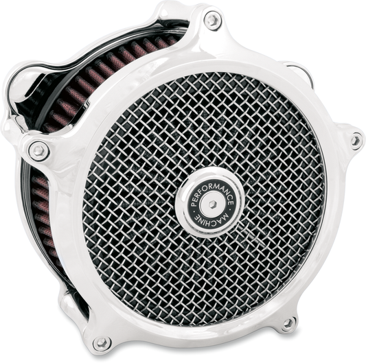 PERFORMANCE MACHINE (PM) Super Gas Air Cleaner Kit - Chrome 0206-2149-CH
