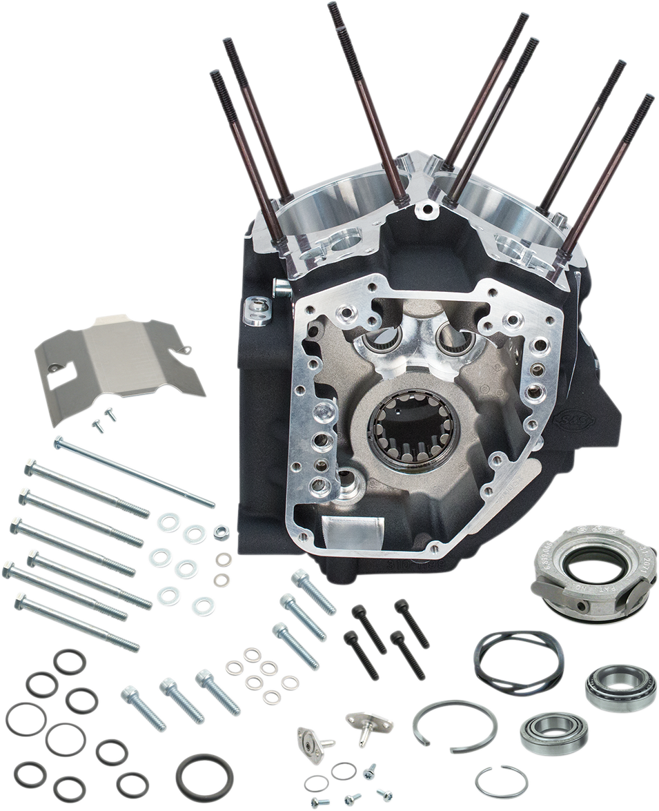 S&S CYCLE Engine Case - 3.750" Bore w/Stock Stud Pattern - 88A Engine Type - Wrinkle Black -Twin Cam 31-0172A