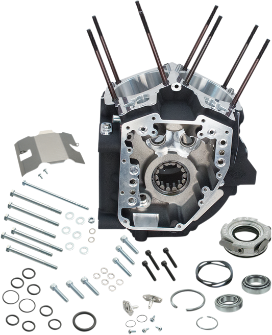 S&S CYCLE Engine Case - 3.750" Bore w/Stock Stud Pattern - 88A Engine Type - Wrinkle Black -Twin Cam 31-0172A