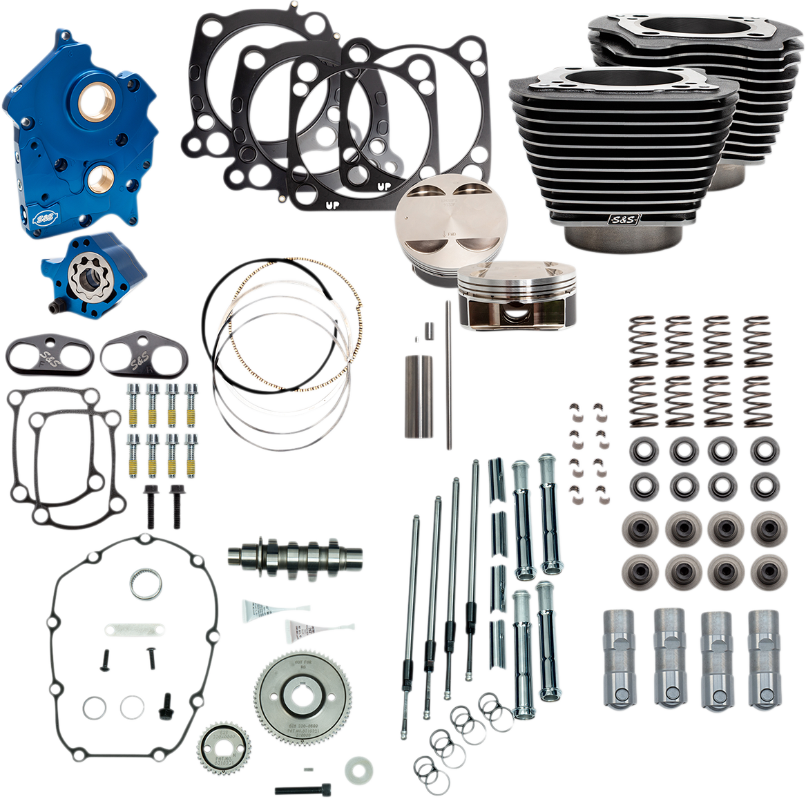 S&S CYCLE 128" Power Package - Gear Drive - Black Granite with Highlighted Fins - 114"/117" M8 310-1110A