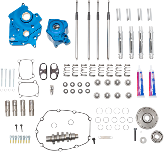 S&S CYCLE Cam Chest Kit with Plate - Gear Drive - Oil Cooled - 550 Cam - Chrome Pushrods - M8 310-1083A